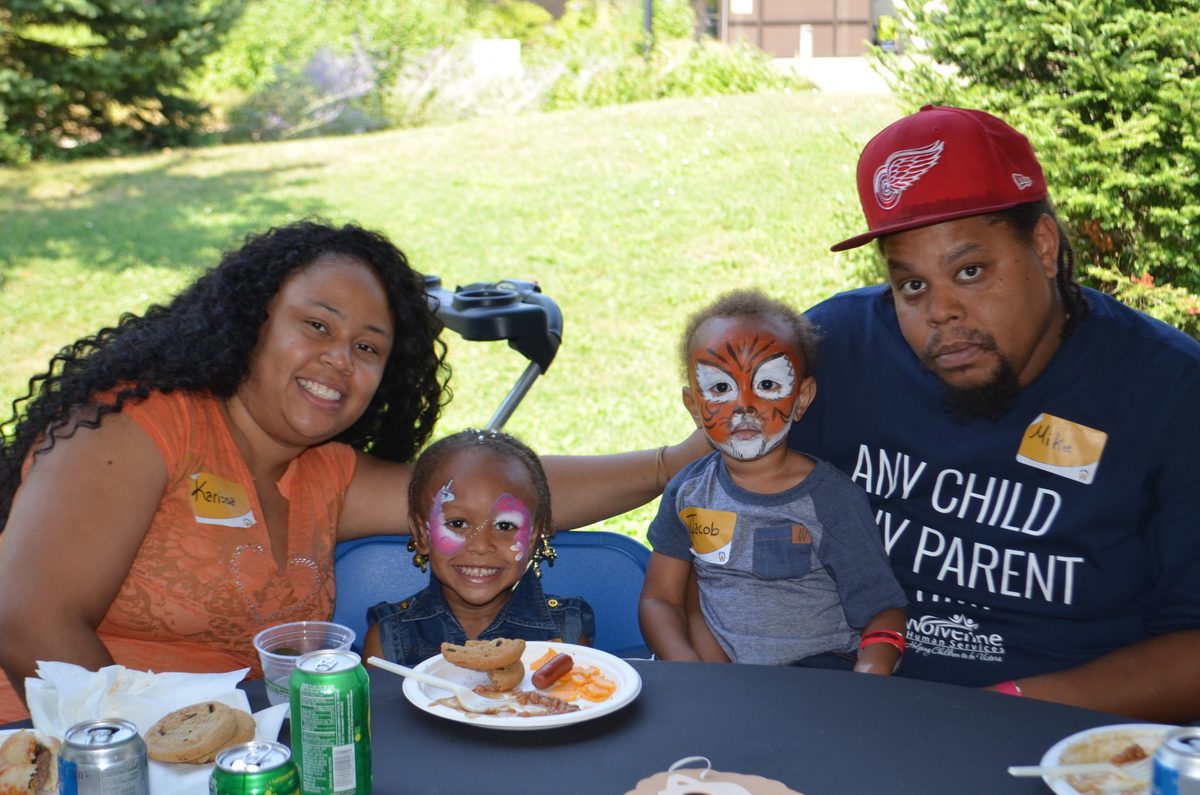 Wolverine families at the annual picnic at the Detroit Zoo